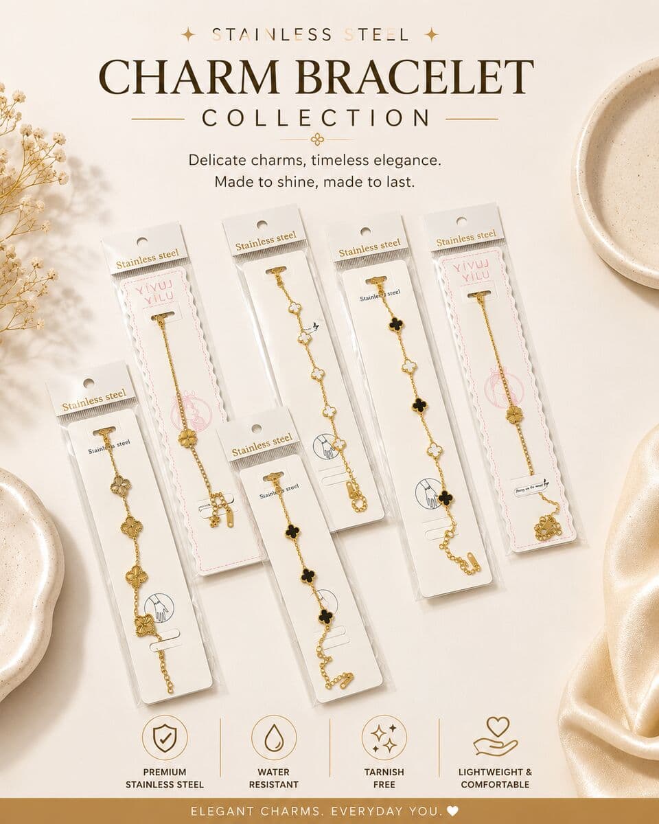 Noir clover Tarnish free Bracelet