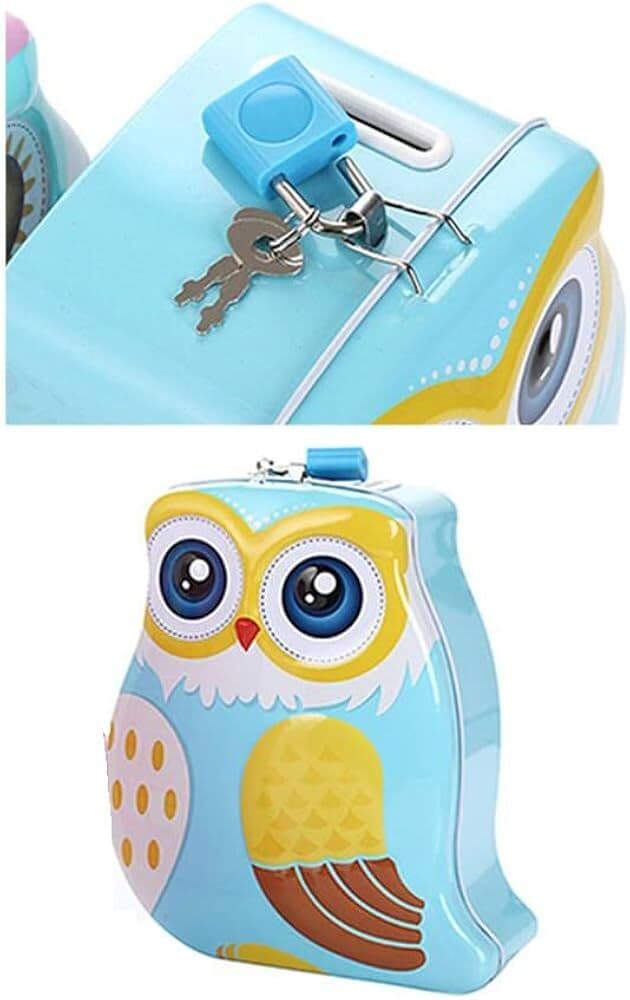 Owl Lock & Key Piggy Bank